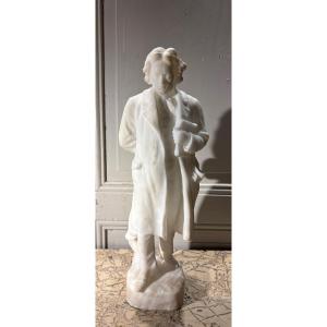 Beethoven Walking Alabaster Signed Rosé 19th Century