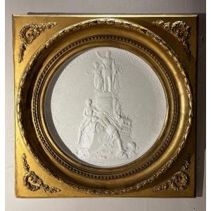 Amiral Courbet By Henri Dubois Stucco Medallion 19th Century
