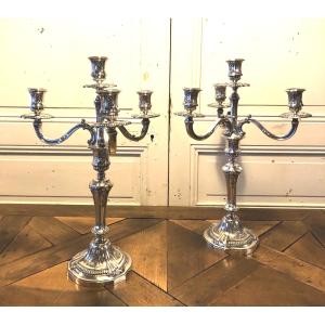 Victor Saglier Pair Of Louis XIV Regency Style Candlesticks