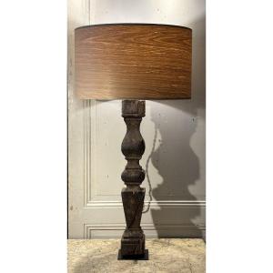 Louis XIV Oak Baluster Lamp 17th Century
