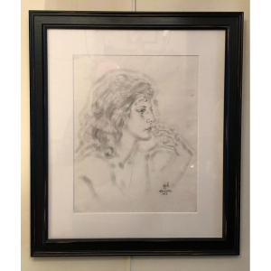 Drawing Profile Of Young Woman