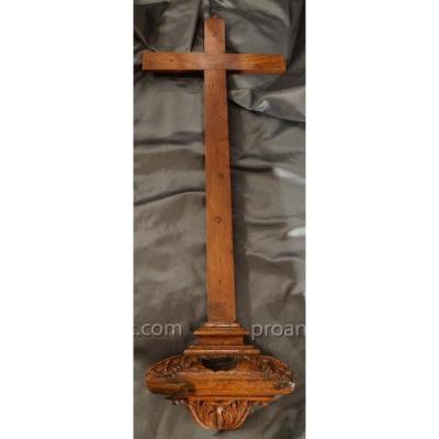 Cross Reliquary In Walnut XVIII Century