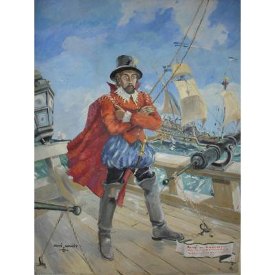 Painting René De Goulaine By René Goulet 1952