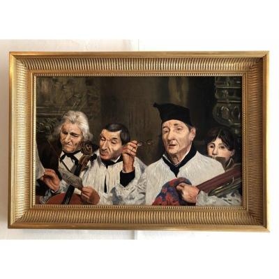 "répétition Musicale" Signée R.olivier Et Datée 1890