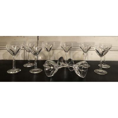 Suite Of 10 Crystal Wine Glasses Bristol Model From Saint Louis