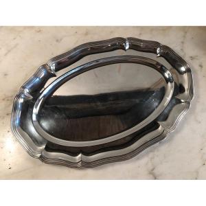 Louis XV Style Oval Dish In Silver Metal