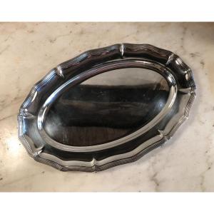 Louis XV Gallia Style Oval Dish For Christofle In Silver Metal