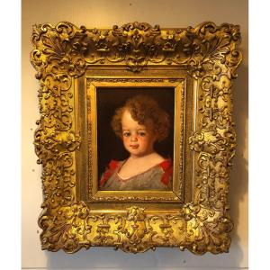 Oil On Panel Portrait Of Victor Chavet Child By His Father Victor Chavet XIXth Century