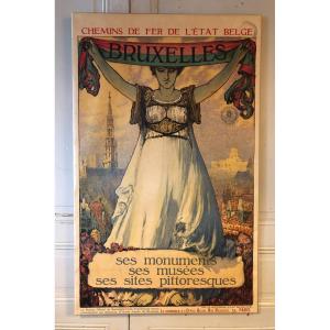 Poster For The Belgian Railway By Toussaint XX ° Century