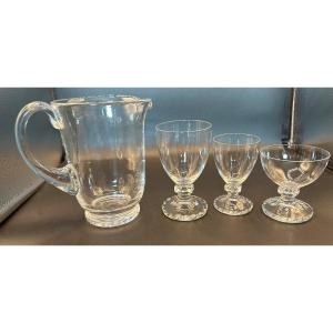Daum Service Briancon Glasses Complete Of 10 Plus Broc 