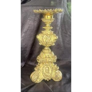 19th Century Gilt Bronze Candlestick