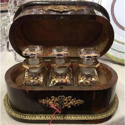 Napoleon III Odor Cellar In Veneer, Spikes, Natural Wood.