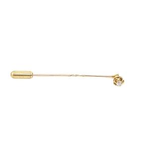 Antique 18k Gold Detachable Head Pin Set With Victorian Cut Diamond