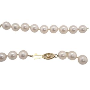 7mm Freshwater Pearl Necklace, 18″ Long With 14ct Gold Clasp