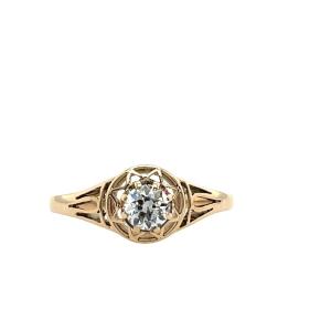 18k Rose Gold And Diamond Ring, Set With A 0.30 Ct Round Diamond