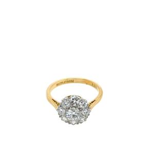 Vintage Diamond Ring In 18k Yellow Gold And Platinum