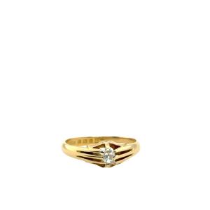 Antique Ring In 18 Carat Gold With Old-cut Diamond, 0.20 Ct