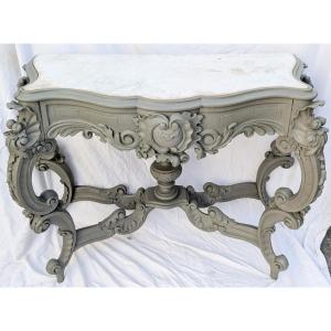 Louis XV Style Console In Lacquered Wood