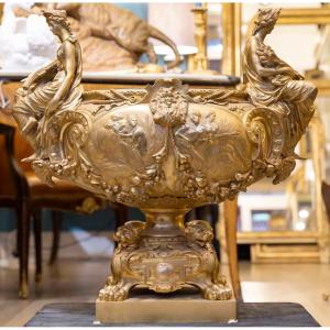 Napoleon III Style Gilt Bronze Planter