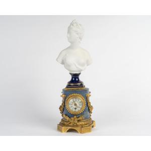 Clock In Marble And Sevres Porcelain