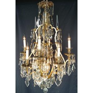 Louis XVI Style Bronze Cage Chandelier