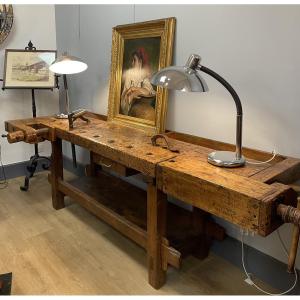 Large Workbench From The End Of The 19th Century