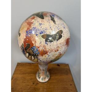 Large Blown Glass Wig Ball