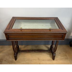 Flat Mahogany Display Cabinet