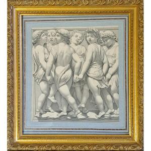 French School Of The XIXth Century, Frieze Of Putti After Luca Della Robbia