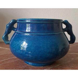 Pol Chambost (1906-1983) - Blue Ceramic Bowl