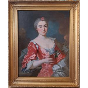 Portrait d'Une Dame De Qualité - Attribué à Louis Tocqué (1696-1772)