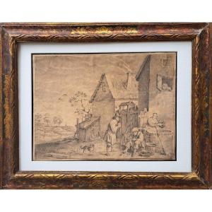 Follower Of David II Teniers (antwerp, 1610 - Brussels, 1690), The Farm, Large Drawing