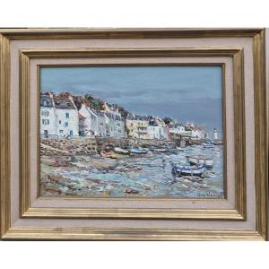 Jean Rigaud (1912-1999) - Belle-île Sauzon, The Port At Low Tide