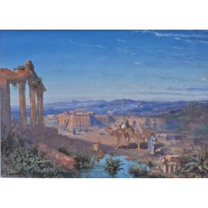 Paul Pascal (1839-1905), Orientalist Scene, The Ruins Of Baalbek