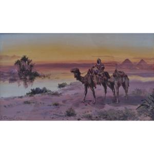 Paul Pascal (1839-1905), Camel Driver In Front Of The Pyramids