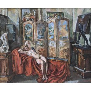 Fanny Bunand-sevastos (1905-1998), The Model In Bourdelle's Workshop