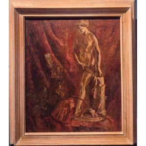 French School, Late 19th Century, Still Life With Brushes And Sculpture