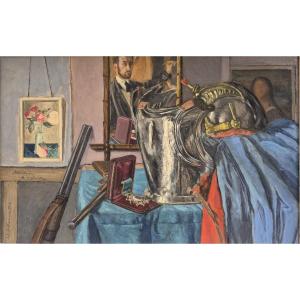 Georges Eugène Delhomme (1904-1989), Self-portrait In The Mirror, Childhood Memory