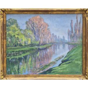 Achille Bron (1867-1949), Charente Valley In The Commune Of Taillebourg