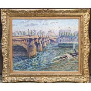Edouard Jean Dambourgez (1844-1931) The Pont Neuf And The Samaritaine