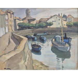 Marcel Belle (1871–1948), View Of The Port Of Ciboure