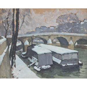 Marcel Belle (1871–1948), View Of Paris And The Pont Neuf In The Snow, Marquet