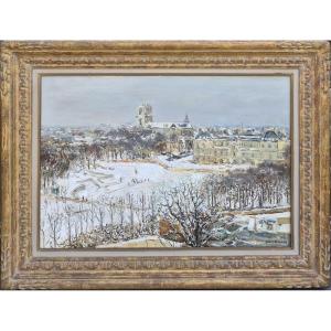 Jean Rigaud (1912–1999) — Paris: The Luxembourg Gardens In The Snow, Senate