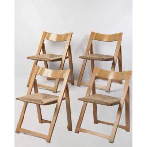 Set Of 4 Aldo Jacober Folding Chairs 1960