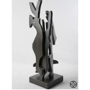 Stained Wood Sculpture From The 60's