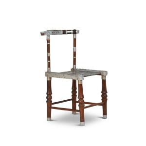 Chair With Hammered Metal Decoration, Twentieth Century, Ls5292183c