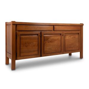Maison Seltz, Sideboard In Blond Solid Elm, 1960s, Ls56182509b