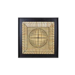 Kinetic Panel In Straw Marquetry, Contemporary Work, Ls5434