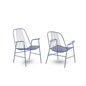 Pair Of Openwork Iron Armchairs, 1960s, Ls5187436b