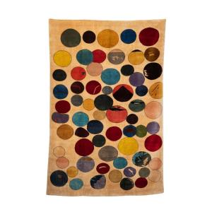 Rug,	Or	Tapestry,	In	Wool,	Representing	Colored	Circles.	Contemporary	Work